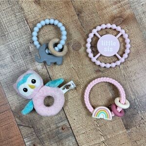 Teether Rattle Bundle Silicone Little Sis Itzy Ritzy Bella Bass Pro Shop Pastel